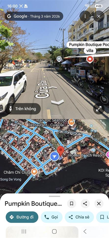 Lô đất xây khách sạn  tuyến đường cửa đại, gần bãi tắm. giá siêu tốt, được phép xây cao tầng