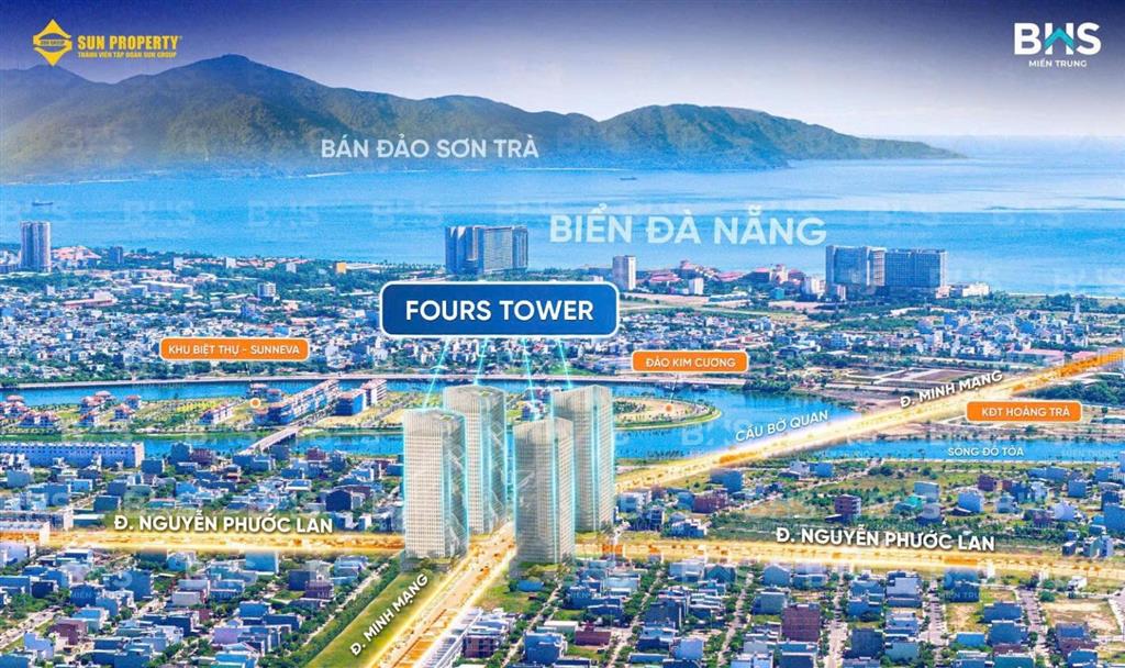 Căn hộ fours tower  chỉ 2,6 tỷ trả trước chỉ 700 triệu ra biển mỹ khê chỉ 3p  0905 956 ***