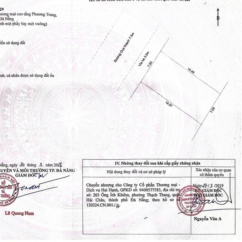 Chào bán lô đất ngang 7m, đường phú lộc 22, cách biển nguyễn tất thành 200m.