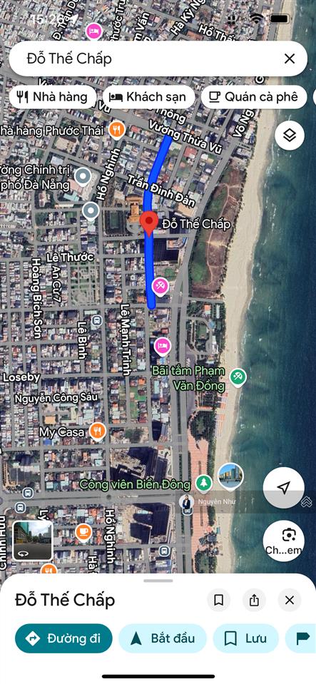 Bán đất mt đỗ thế chấp, sơn trà, 123.5 m2 ra biển 200m, chính chủ 23 tỷ