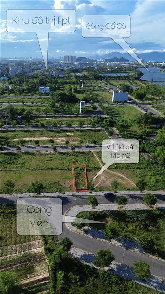 Bán đất tại khu đô thị số 4 liền kề fpt, đà nẵng, 171.5m2, sát sông cổ cò, đối diện công viên