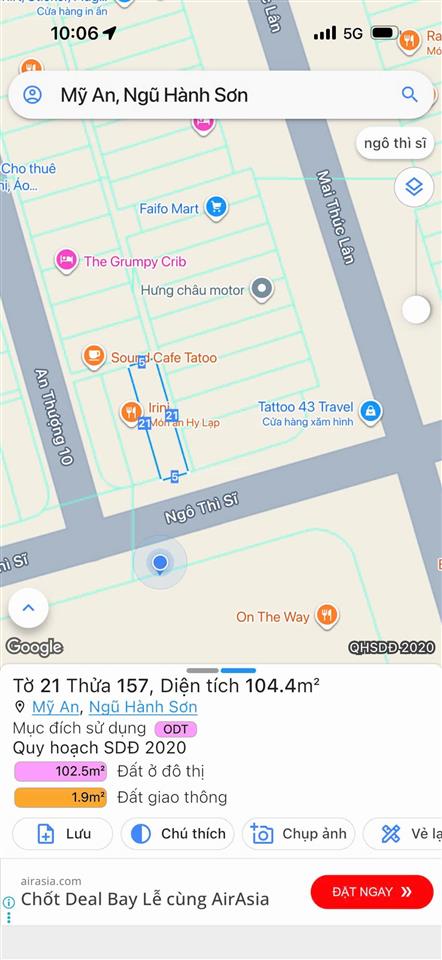 Bán đất mặt tiền đường ngô thì sĩ  đà nẵng