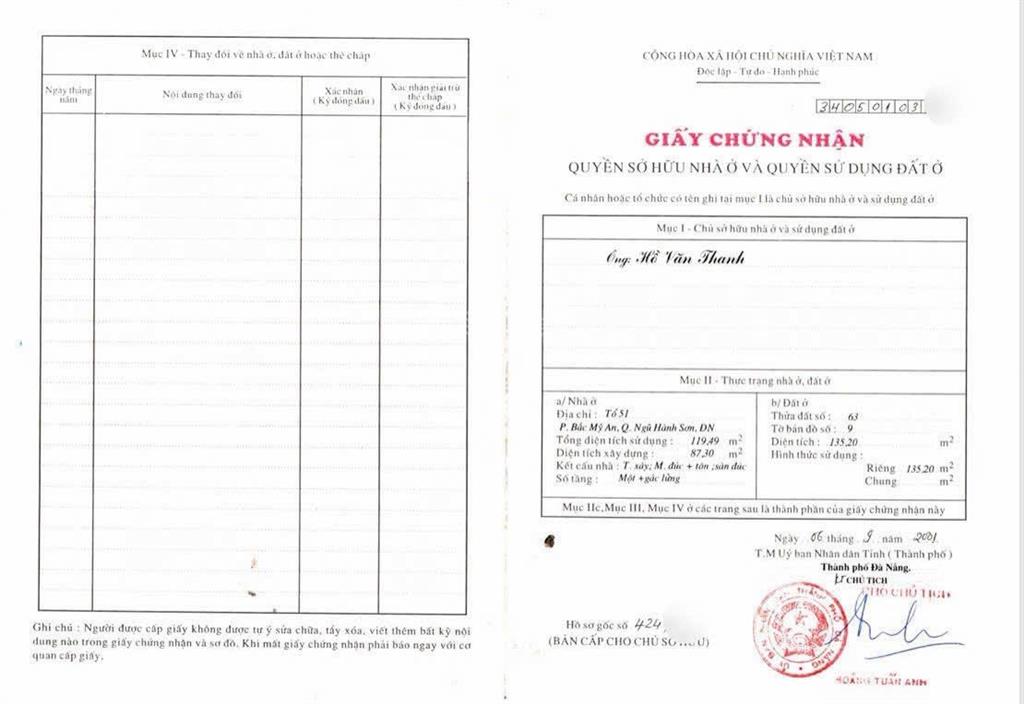 Bán đất mặt tiền đường phan thúc duyện  đà nẵng