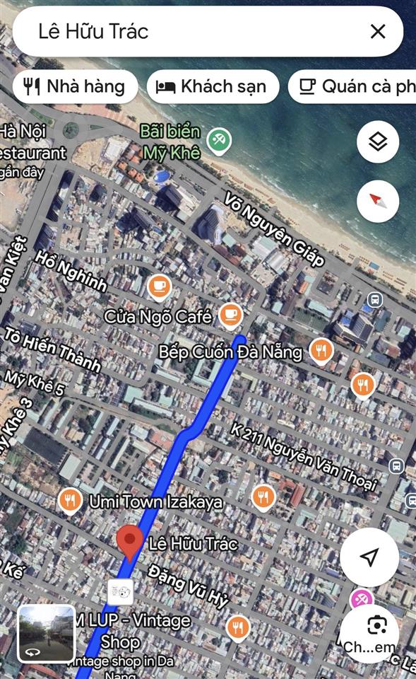 Bán đất mt lê hữu trác sát đặng vũ hỷ, lâm hoành  biển mỹ khê