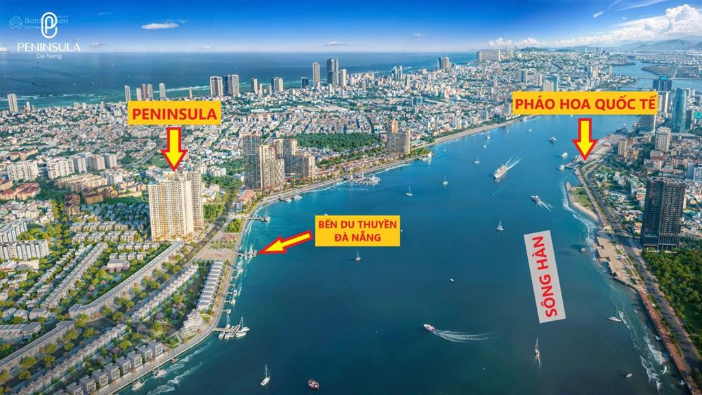 Hàng hot căn góc 2 phòng ngủ p21811 view trực diện sông hàn + pháo hoa + vịnh biển ch peninsula