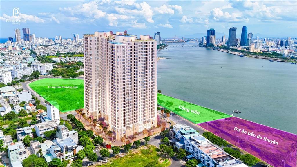 Hàng hot căn góc 2 phòng ngủ p21811 view trực diện sông hàn + pháo hoa + vịnh biển ch peninsula