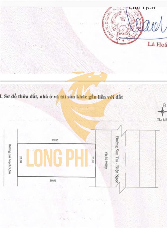 Quỹ đất 3 mặt tiền ven biển ngũ hành sơn  chỉ 52 triệu/m2