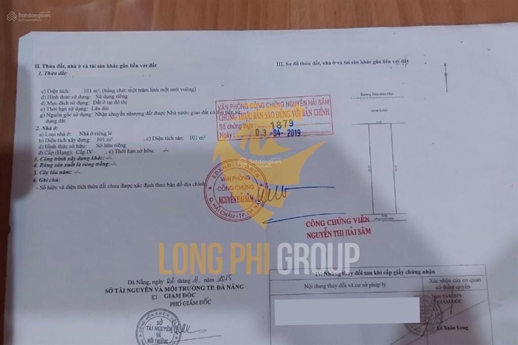 Đất chính chủ bán mặt tiền điện biên phủ, thanh khê, đà nẵng