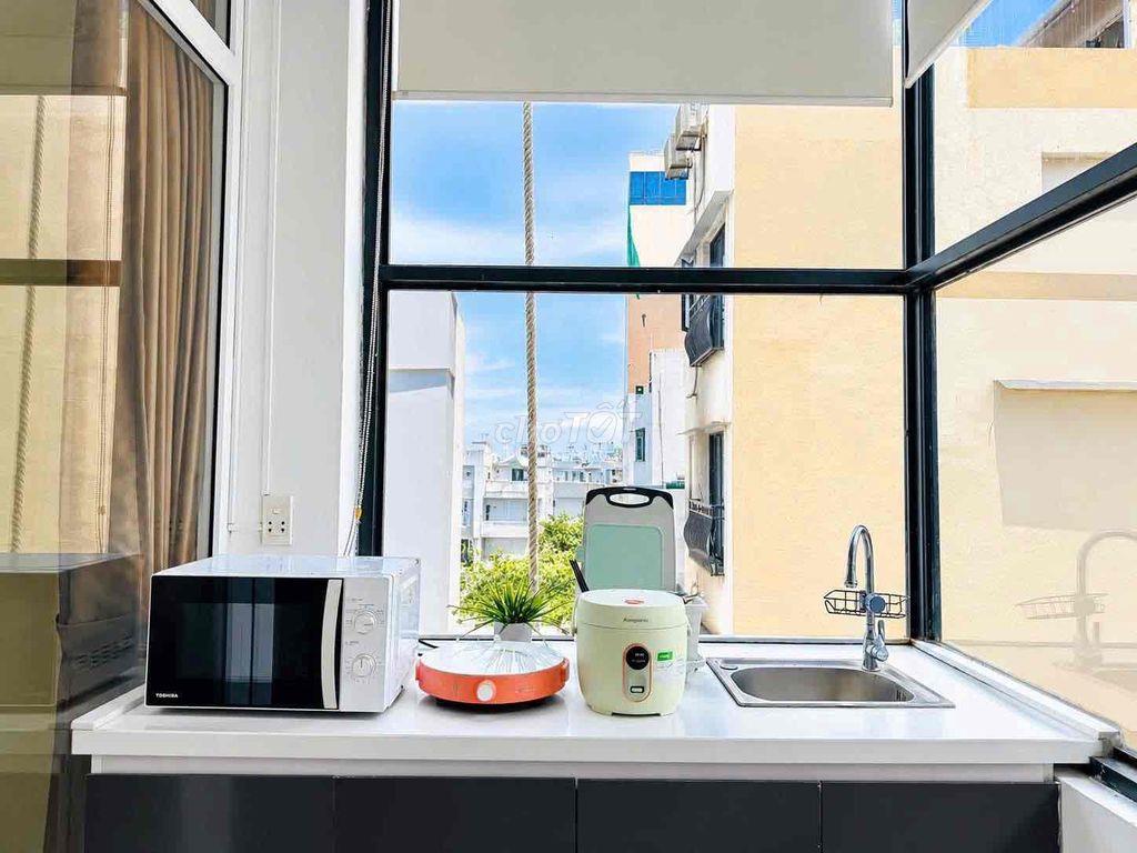 CHO THUÊ CĂN HỘ NGUYÊN TẦNG 4, 1PN 40m2 RIÊNG BIỆT, BAN CÔNG SIÊU LỚN