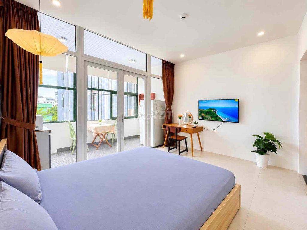 CHO THUÊ CĂN HỘ NGUYÊN TẦNG 4, 1PN 40m2 RIÊNG BIỆT, BAN CÔNG SIÊU LỚN