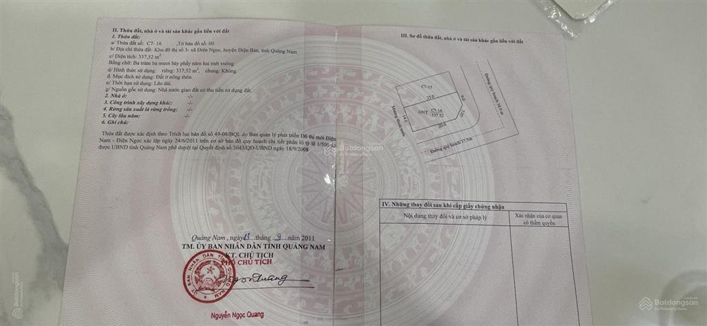 Chính chủ bán lô 2mt văn tiến dũng sát đh fpt thuộc khu đô thị số 3, điện ngọc, tp đà nẵng