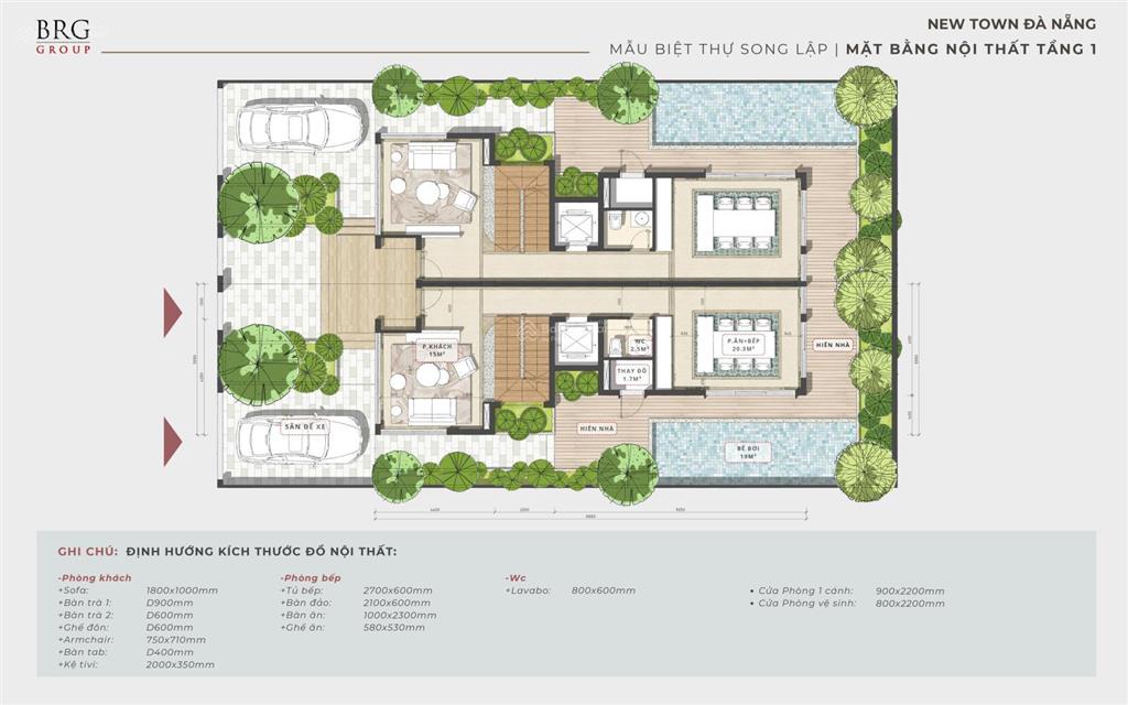 Một căn villa song lập 387m2 legend cho 2 thế hệ sống chung nhưng đủ riêng tư cho mỗi gia đình