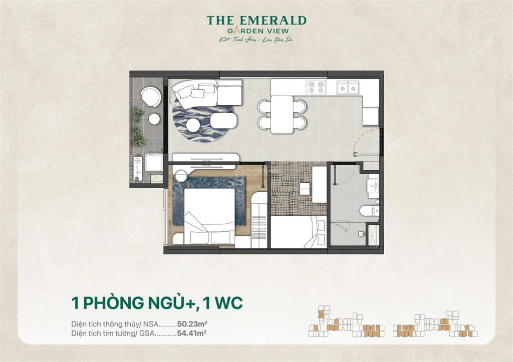 Căn 1 ngủ plus dự án the emerald garden view, trực tiếp chủ đầu tư.  hotline pkd cđt 0914 570 ***