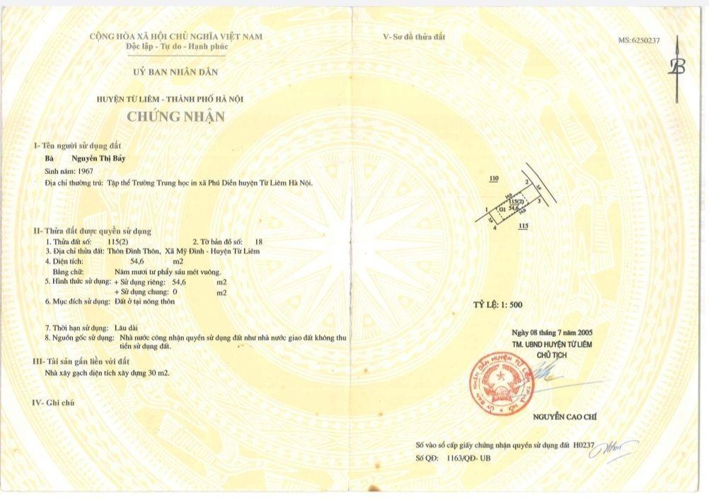 Chính chủ nhờ bán nhà trần văn lai  đình thôn  mỹ đình, dt 55m2 có thang máy.