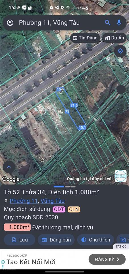 Cần bán hơn 1 sào đất mặt tiền 51b vũng tàu vị ngang 15m  0933 366 ***
