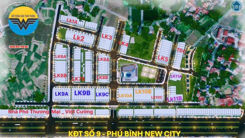 Đất khu đô thị 9, đất lõi trung tâm hành chính, công nghiệp của xã phú bình