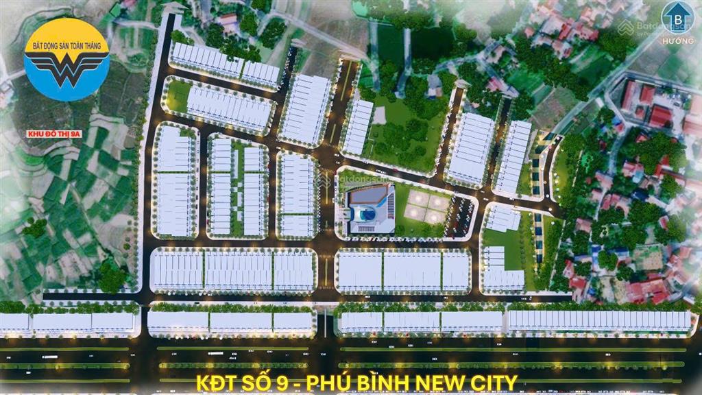 Đất khu đô thị 9, đất lõi trung tâm hành chính, công nghiệp của xã phú bình