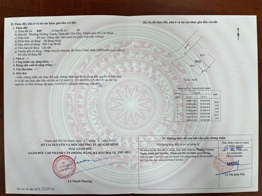 Bán nhanh đất trường thạnh, tp thủ đức, dt 63.1m2, sổ đỏ sẵn, giá 3,75 tỷ bớt lộc