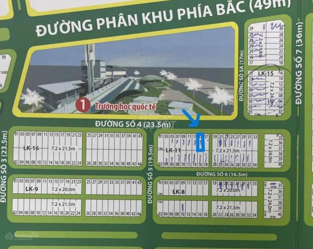 Bán đất nền biệt thự Green City Tân An Long An; 154,8m2, RXD 7.2x21.5