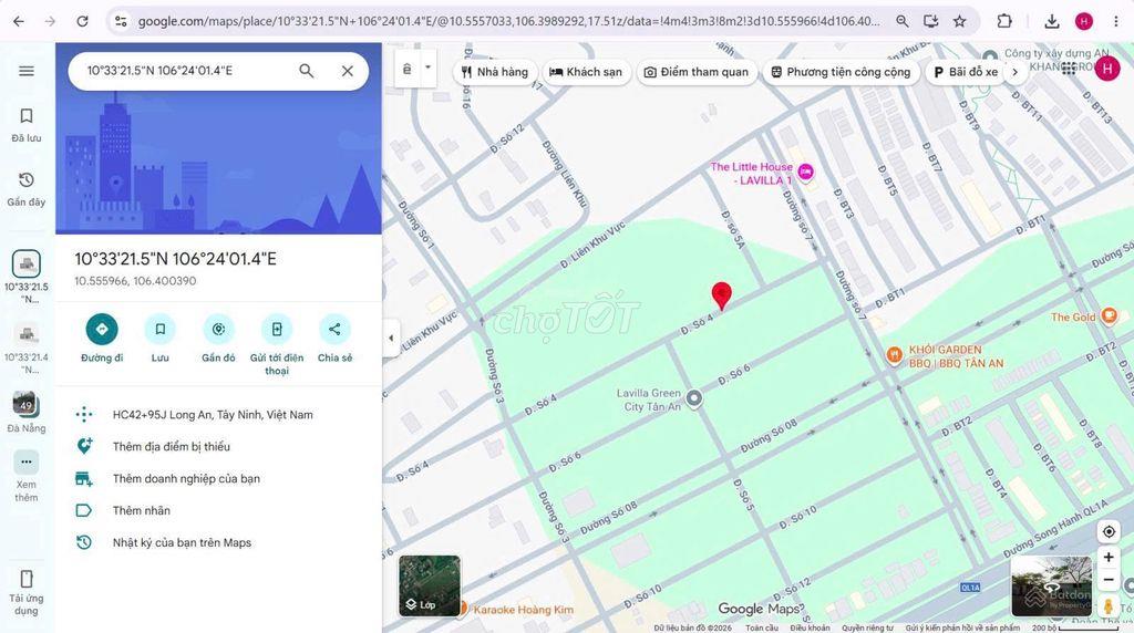 Bán đất nền biệt thự Green City Tân An Long An; 154,8m2, RXD 7.2x21.5