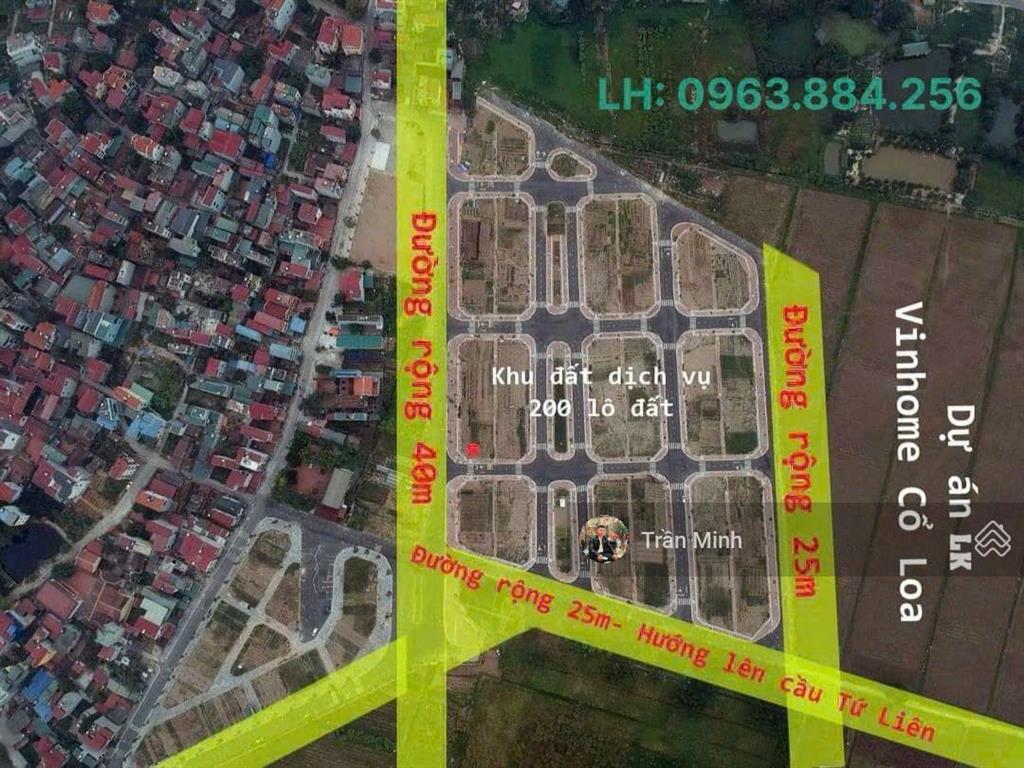 Làn 1  điểm x1  lê xá  mai lâm  đường 8m  gần cầu đông trù  vinhomes cổ loa . dt 80m2.