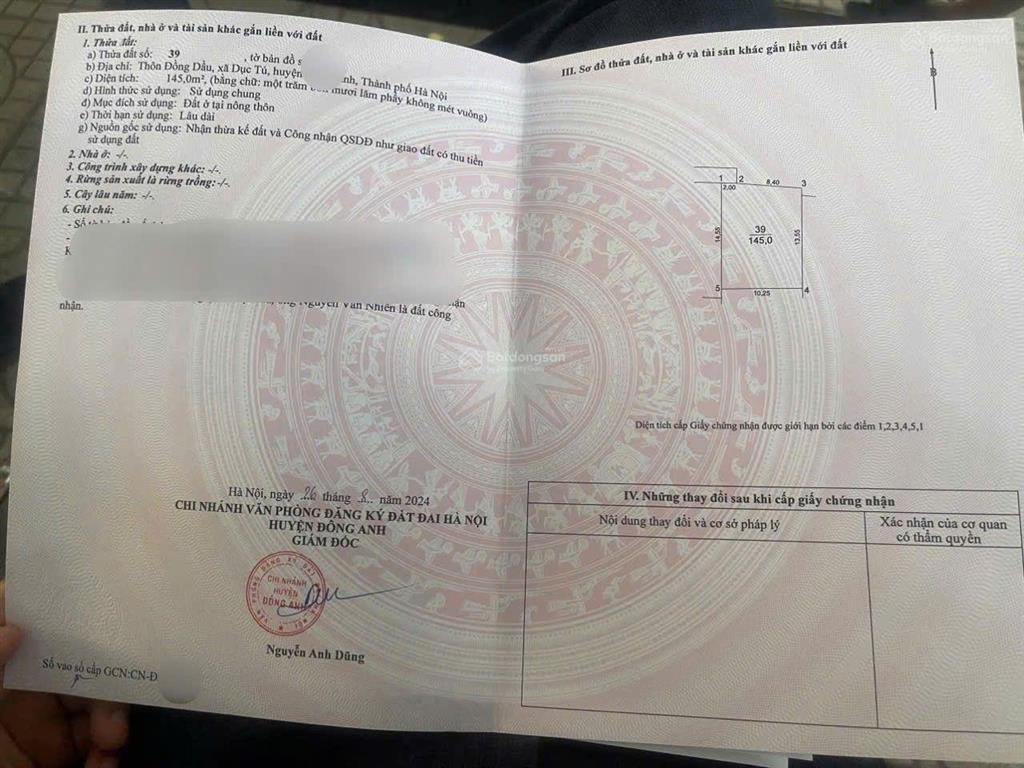 Siêu phẩm đất đẹp đông dầu, dục tú, đông anh. giá sốt 48tr/m2. chốt có gia lộc