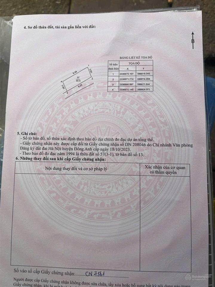 Bán đất thôn sằn cổ loa xã đông anh hà nội.
diện tích 33,4m2, mặt tiền = hậu 9m