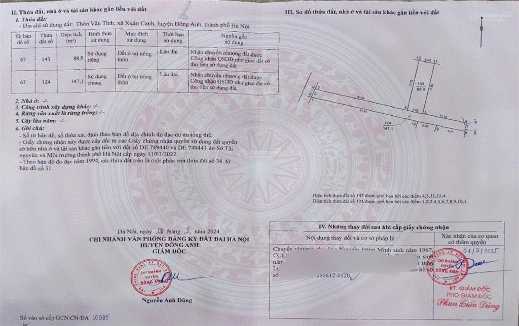 Bán mảnh đất đầu tư. cách cầu tứ liên chỉ 500m.
đc thôn văn tinh  xã đông anh (xã xuân canh cũ)