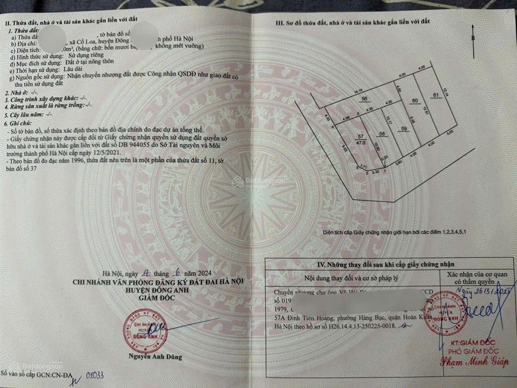 Cực hiếm bán đất, cổ loa 55m, ô tô vào tận đất gần vinhomes! 5.2tỷ lô đẹp