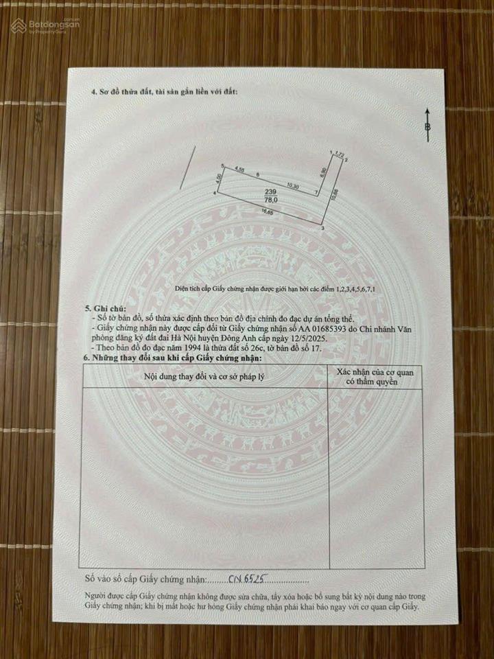 Siêu phẩm đất trục chính làng dâu xuân canh cũ đón sóng vinhomes cổ loa