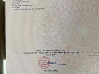 Chính chủ gửi bán lô đất tuyến 1 bùi phổ, tân thành, dương kinh, hp.  đường nhựa 10m, gần trường.