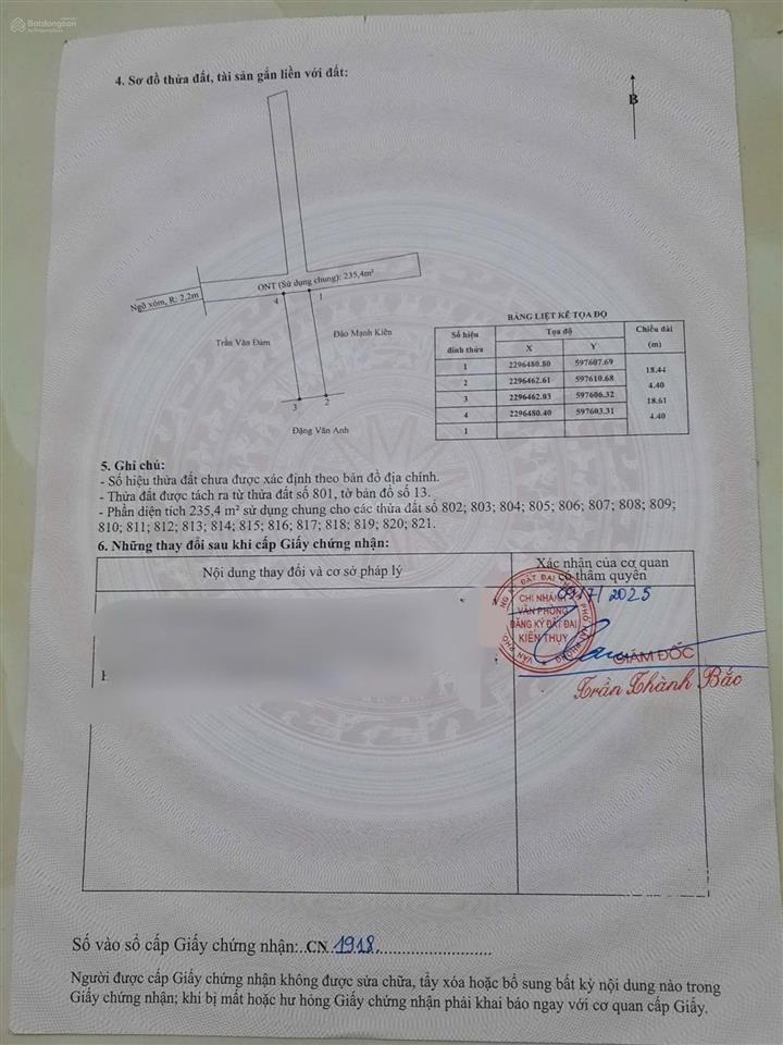Lô đất tại minh tân  kiến thụy đèn cao áp sáng như chung cư  diện tích 81.4m2 đường 4m