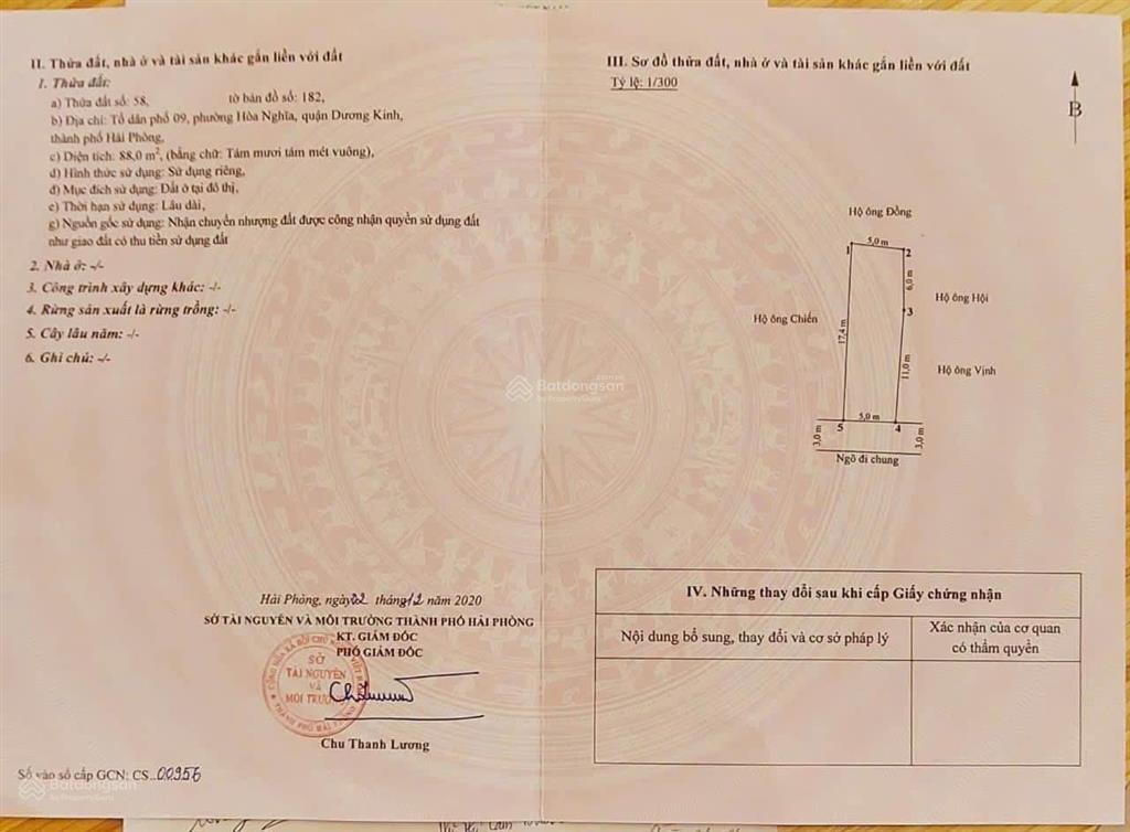 Bán lô đất 2 mặt ngõ vị trí đẹp hiếm có trường sơn hòa nghĩa dương kinh hải phòng