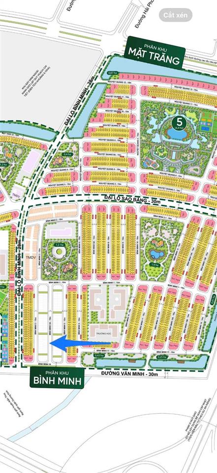 Lô đất tái định cư trong vinhomes dương kinh vị trí đẹp diện tích 99.4m (ngang 7.1m dà