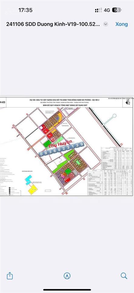 Lô đất ngõ 5m ô bàn cờ tân thành, dương kinh, hải phòng 1 tỷ xx. diện tích 72m2 ngang 4m vuông
