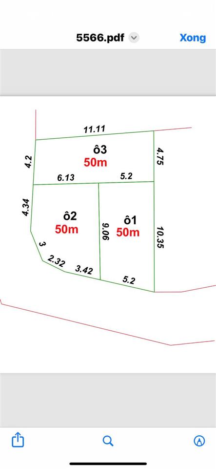 50m2 thị trấn gạch, phúc thọ mt = mh 5,2m giá đầu tư nhỉnh 2 tỷ