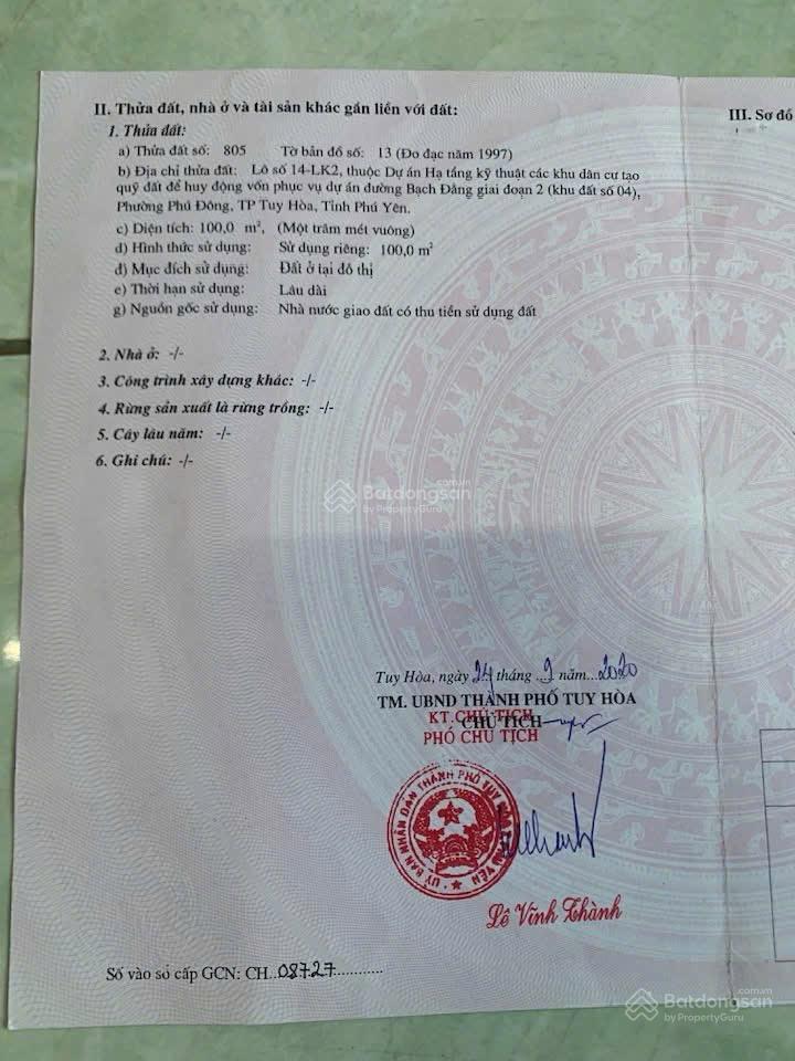 Bán đất mặt tiền đường phan chu trinh 42m