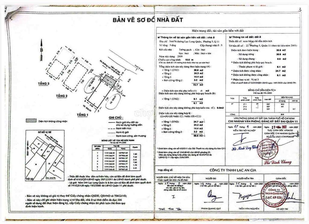 544/72 lạc long quân p5 q11 hẻm xe hơi 8m 3 lầu giá 4,9 tỷ 🌹 1 %