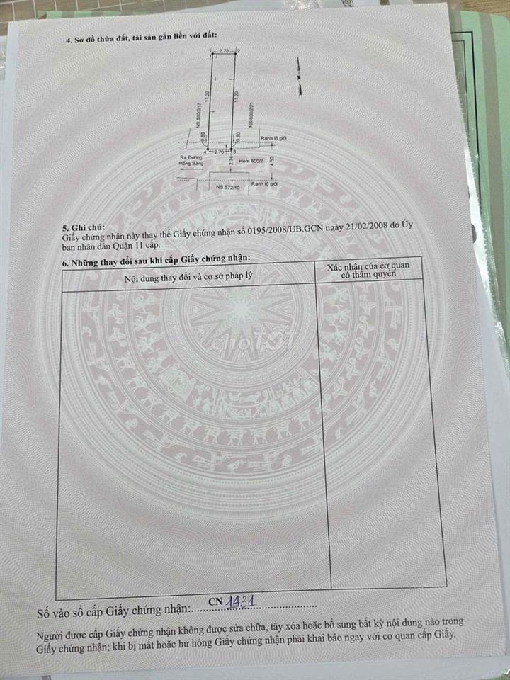 600/2/19 hồng bàng 32,4m2 3 tầng 4pn 3wc hẻm 4m giá 4,98 tỷ 🌹1%
