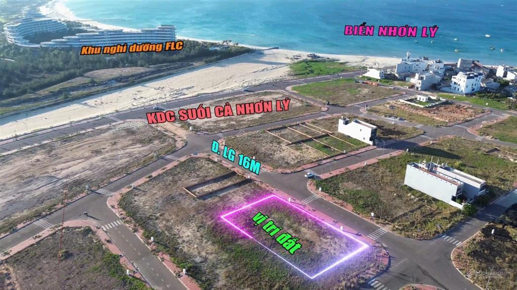 Bán lô đất thuộc khu dân cư suối cả, ven biển nhơn lý. diện tích 105m2. giá bán 1 tỉ 980 triệu