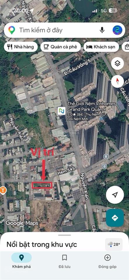 Cần bán 1000m2 (ngang 56m) đường 545 long bình, đối diện vinhomes