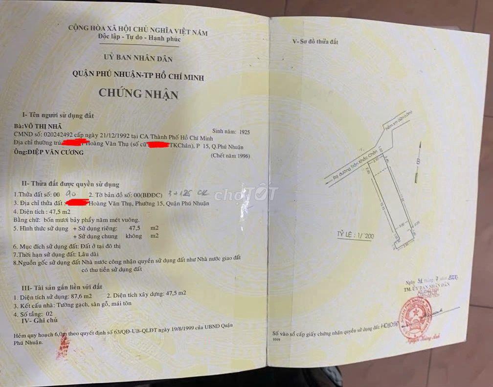Hẻm đường Hoàng Văn Thụ, Phường 15, Quận Phú Nhuận, TP.HCM