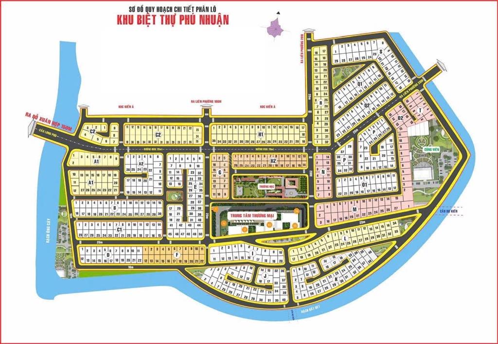 Đất biệt thự kdc phú nhuận, liền kề kdt the global city, lô góc kế công viên