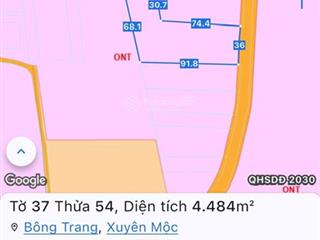 Bán gần 4,484 m² đất nghỉ dưỡng, bông trang, xuyên mộc (hcm)