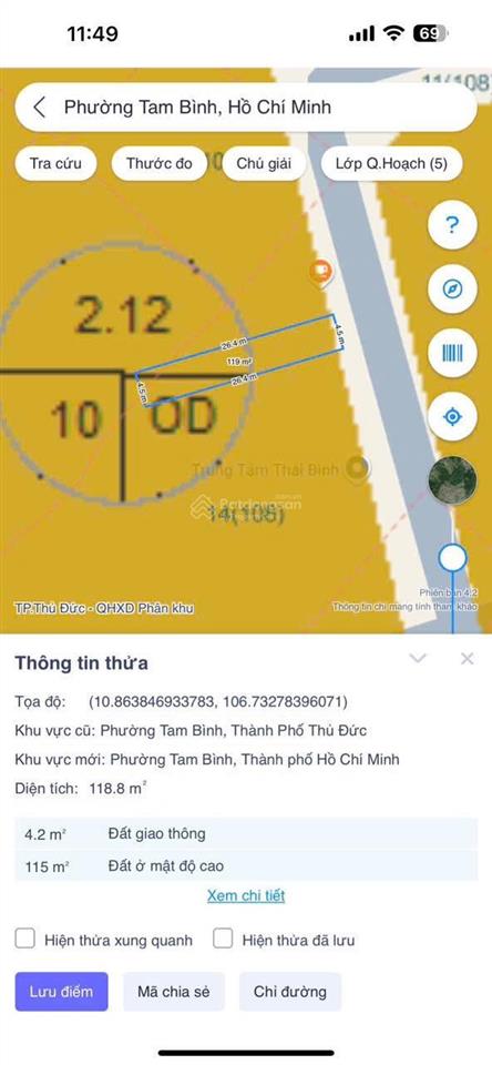 Ngộp bank! bán đất (4,5x25m~119m2) mặt tiền đường kdc lan phương tam bình, thủ đức  giá chỉ 9,3 tỷ