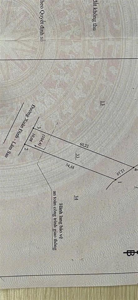 Cần bán 7231 m2 đất mt xuân định lâm san cẩm mỹ đồng nai , mặt tiền 11m nở hậu rất to, giá 11 tỷ tl