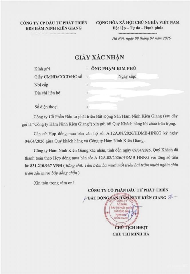 Sang nhượng lại căn hộ 5 sao meypearl phú quốc tầng 12, đã thanh toán 831 triệu