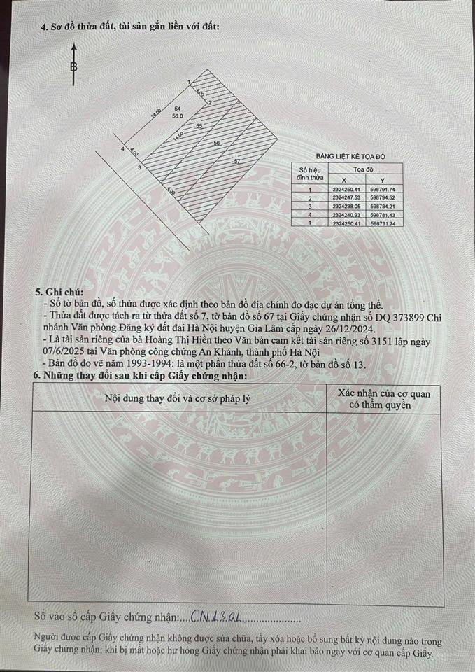 Đất đẹp tại kiên thành, trâu quỳ diện tích 56 m2
