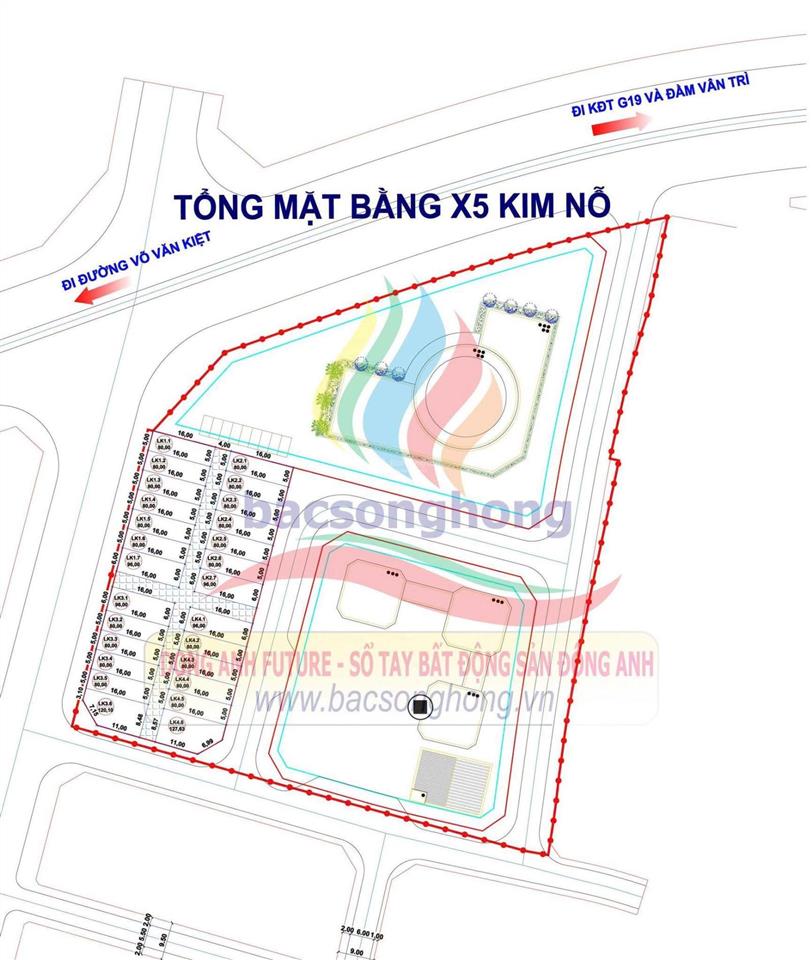 Mặt đường nhựa kinh doanh  lô 3 mặt tiền  đấu giá x5 thôn bắc, kim nỗ  chỉ 8x tr/m.