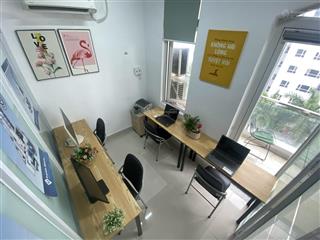 Văn phòng sát ban công 10m2 cho 3 người  miễn phí đặt cọc thuê linh hoạt
